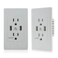 Dual Plug Electric Wall Socket Adapter 2 Usb Port Outlet Panel Switch by DailySale