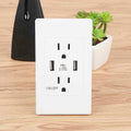 Dual Plug Electric Wall Socket Adapter 2 Usb Port Outlet Panel Switch by DailySale