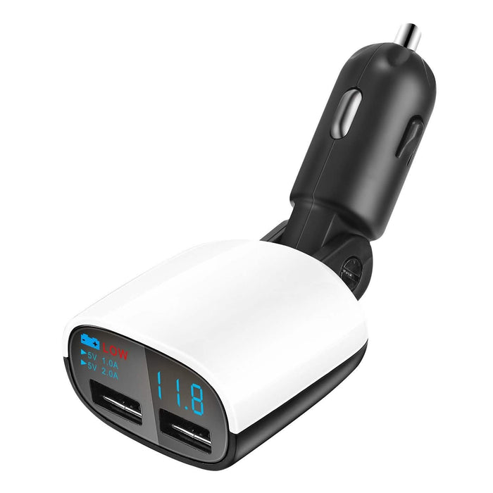 Dual USB Car Charger with Low Voltage LED Display by DailySale