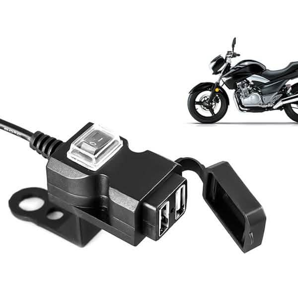 Dual USB Port 9-24V Waterproof Motorbike Motorcycle Handlebar Charger Adapter by DailySale