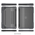 DualShock Laptop Case for Dell 3120/3110/3100 Clamshell & 2-in-1 Chromebook - Gray/Clear by Zerodamage Sahara Case LLC