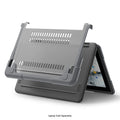 DualShock Laptop Case for Dell 3120/3110/3100 Clamshell & 2-in-1 Chromebook - Gray/Clear by Zerodamage Sahara Case LLC