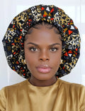 Duma Mbili 2XL Kente Silk Lined African Print Bonnet by Duma Mbili LLC
