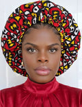 Duma Mbili 2XL Kente Silk Lined African Print Bonnet by Duma Mbili LLC
