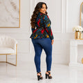 Duma Mbili African Print Long Sleeved Peplum Blouse by Duma Mbili LLC