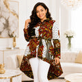 Duma Mbili Kente African Print High Low Button up Shirt by Duma Mbili LLC