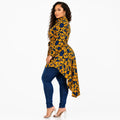 Duma Mbili Kente African Print High Low Button up Shirt by Duma Mbili LLC