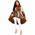 Duma Mbili Kente African Print High Low Button up Shirt by Duma Mbili LLC