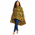 Duma Mbili Kente African Print High Low Button up Shirt by Duma Mbili LLC