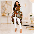 Duma Mbili Kente African Print High Low Button up Shirt by Duma Mbili LLC