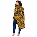 Duma Mbili Kente African Print High Low Button up Shirt by Duma Mbili LLC