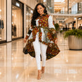 Duma Mbili Kente African Print High Low Button up Shirt by Duma Mbili LLC