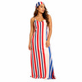 Duma Mbili Two-Piece Summer Striped Sleeveless Maxi Dress by Duma Mbili LLC