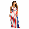 Duma Mbili Two-Piece Summer Striped Sleeveless Maxi Dress by Duma Mbili LLC