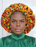 Duma Mbili XL Silk Lined African Print Bonnet by Duma Mbili LLC