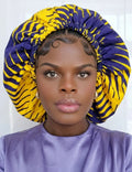 Duma Mbili XL Silk Lined African Print Bonnet by Duma Mbili LLC