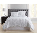 Truly Soft Pleated King Comforter Set - White by Vanessa Jane