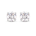0.54 Carat Genuine White Diamond 14K White Gold Earrings by Bids.com