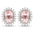 1.61 Carat Genuine Morganite and White Diamond 14K Rose Gold Earrings by Bids.com
