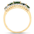 18K Yellow Gold Plated 2.70 Carat Genuine Chrome Diopside and White Topaz .925 Sterling Silver Ring by Bids.com