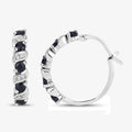 Genuine Blue Sapphire Hoop Earrings by Fine Color Jewels