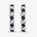 Genuine Blue Sapphire Hoop Earrings by Fine Color Jewels