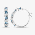 Genuine London Blue Topaz Hoop Earrings by Fine Color Jewels
