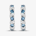Genuine London Blue Topaz Hoop Earrings by Fine Color Jewels