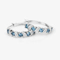 Genuine London Blue Topaz Hoop Earrings by Fine Color Jewels