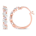 Rose Gold Genuine Morganite Hoop Earrings by Fine Color Jewels