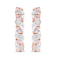 Rose Gold Genuine Morganite Hoop Earrings by Fine Color Jewels