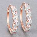 Rose Gold Genuine Morganite Hoop Earrings by Fine Color Jewels