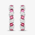 Genuine Pink Tourmaline Hoop Earrings by Fine Color Jewels