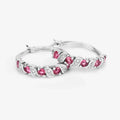 Genuine Pink Tourmaline Hoop Earrings by Fine Color Jewels