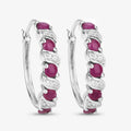 Genuine Pink Ruby Hoop Earrings by Fine Color Jewels