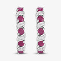 Genuine Pink Ruby Hoop Earrings by Fine Color Jewels