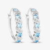 Genuine Swiss Blue Topaz Hoop Earrings