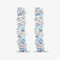 Genuine Swiss Blue Topaz Hoop Earrings by Fine Color Jewels