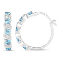 Genuine Swiss Blue Topaz Hoop Earrings by Fine Color Jewels