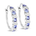 Genuine Tanzanite Hoop Earrings by Fine Color Jewels