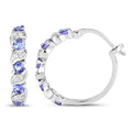 Genuine Tanzanite Hoop Earrings by Fine Color Jewels