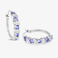 Genuine Tanzanite Hoop Earrings by Fine Color Jewels
