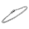 .925 Sterling Silver 1/2 Cttw Miracle Set Round Diamond Bezel Design Link Bracelet (I-J Color, I2-I3 Clarity) - 7.25" by Bids.com
