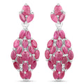 4.12 Carat Genuine Ruby .925 Sterling Silver Earrings by Bids.com