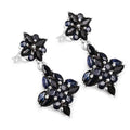 3.33 Carat Genuine Blue Sapphire .925 Sterling Silver Earrings by Bids.com