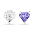 Genuine Tanzanite Heart Stud Earrings by Fine Color Jewels