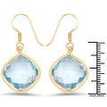 14K Yellow Gold Plated 29.00 Carat Genuine Blue Topaz .925 Sterling Silver Earrings by Bids.com