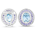 6.30 Carat Genuine Blue Topaz and Tanzanite .925 Sterling Silver Earrings by Bids.com