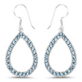 4.32 Carat Genuine London Blue Topaz .925 Sterling Silver Earrings by Bids.com