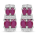 3.20 Carat Glass Filled Ruby .925 Sterling Silver Earrings by Bids.com